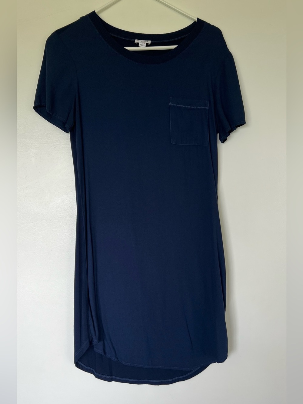 Splendid Navy Crewneck Short Sleeve pocket tee dress